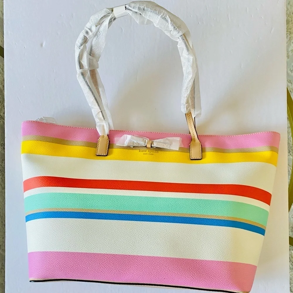 Rare kate spade Eden Street Margareta Tote Bag, Dune Stripe